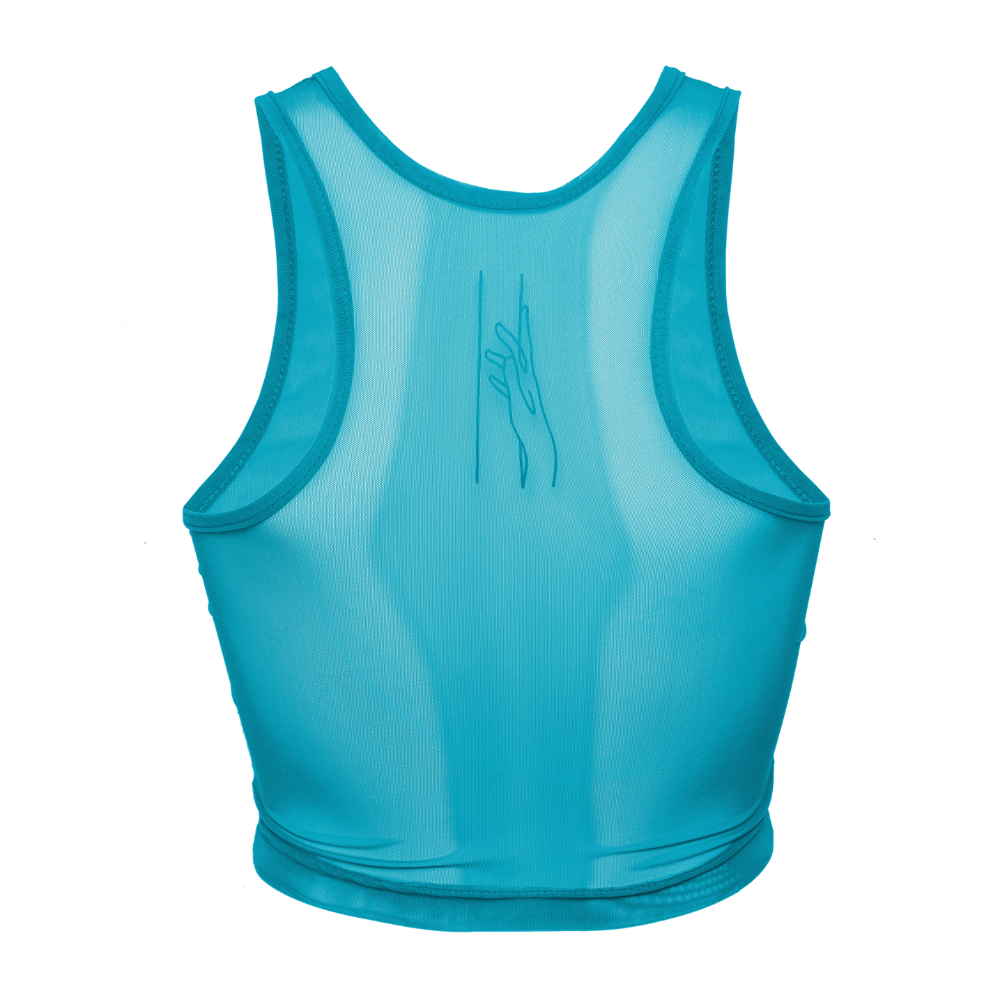 Crop-Top transparent, smaragd