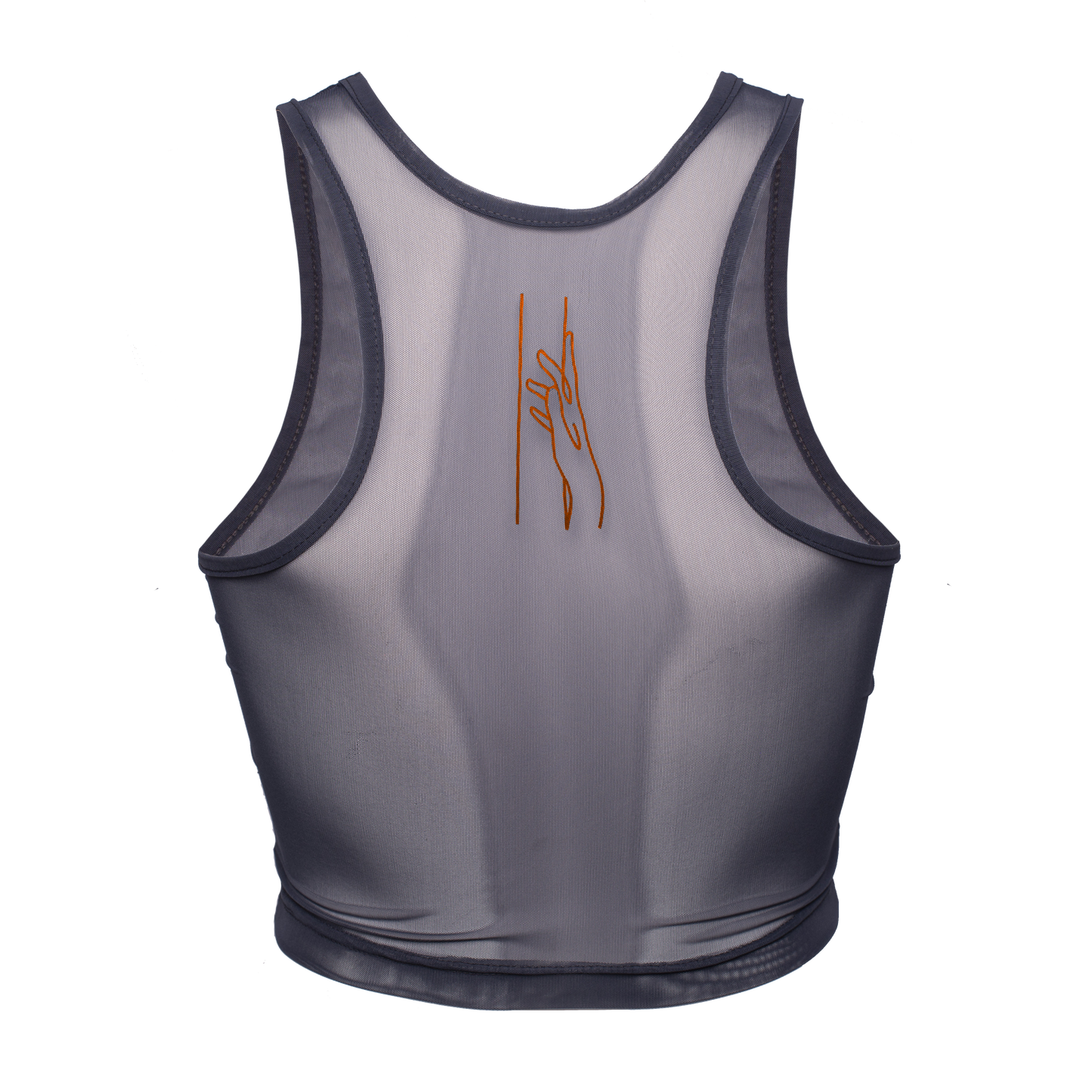 Crop-Top transparent, graphit