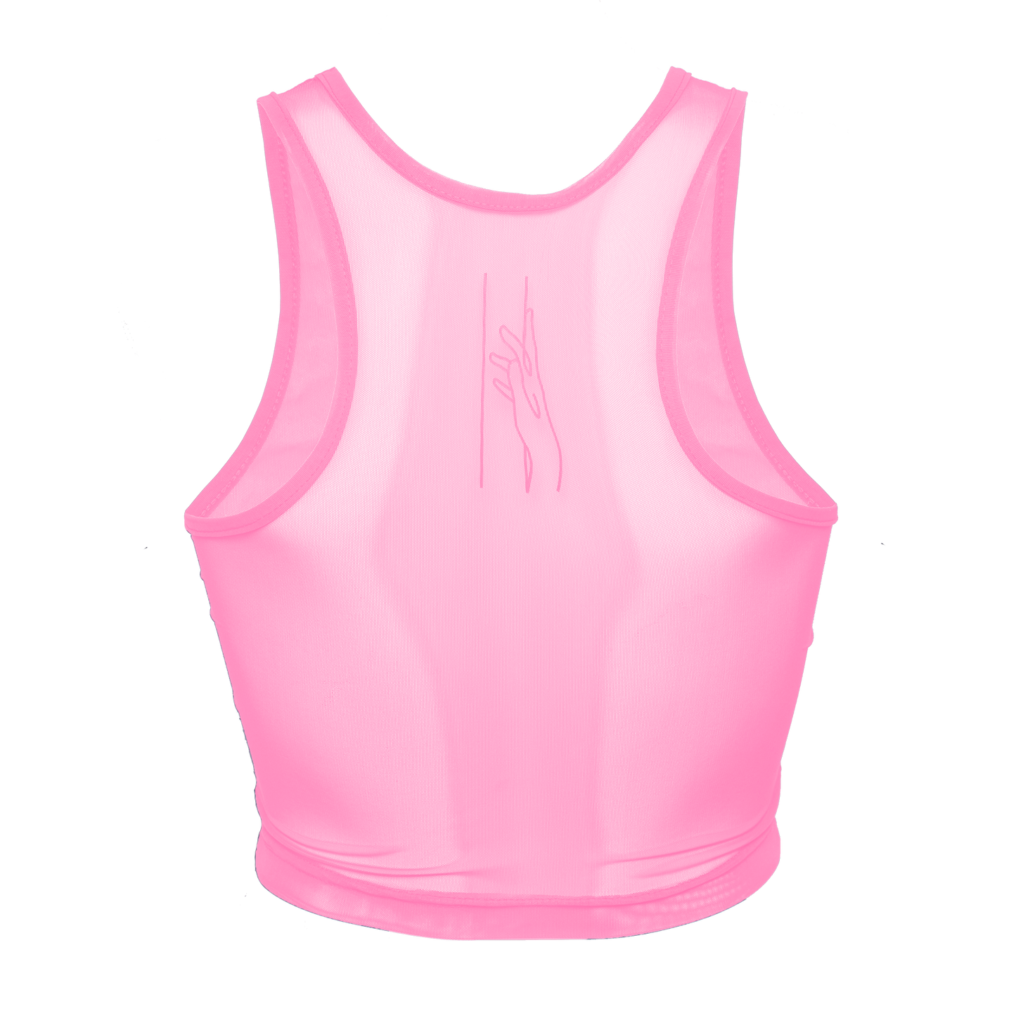 Crop-Top transparent, pink