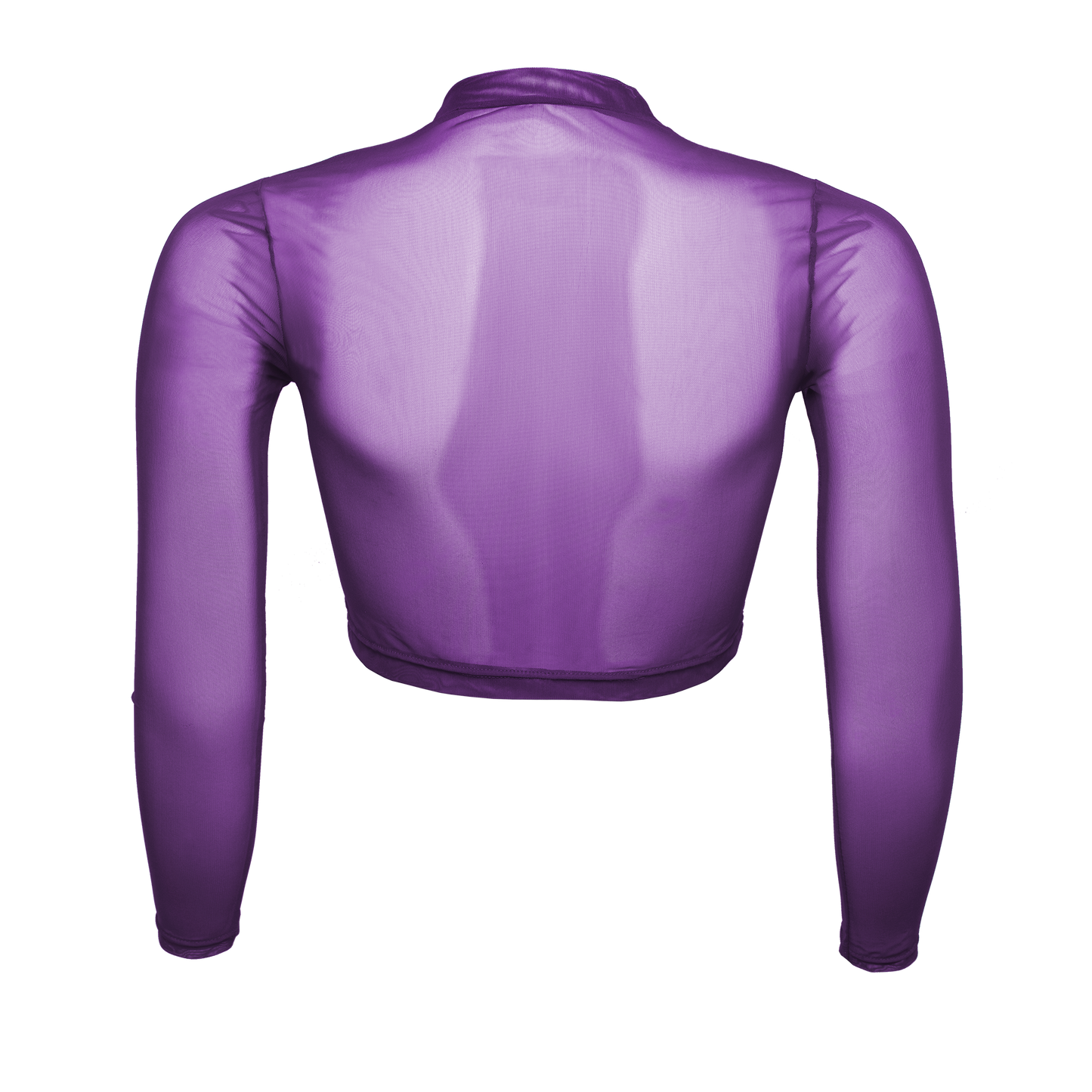Langarm Crop-Top transparent, violett