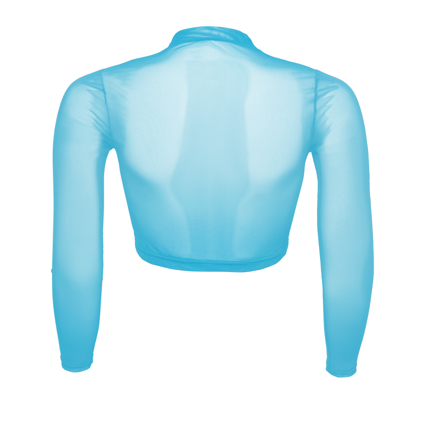 Langarm Crop-Top transparent, caribic