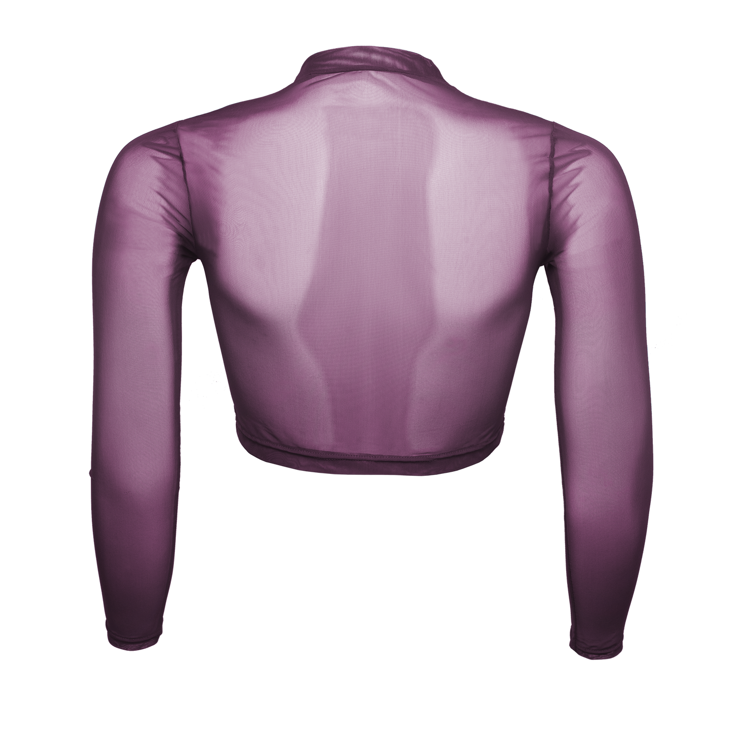 Langarm Crop-Top transparent, amethyst