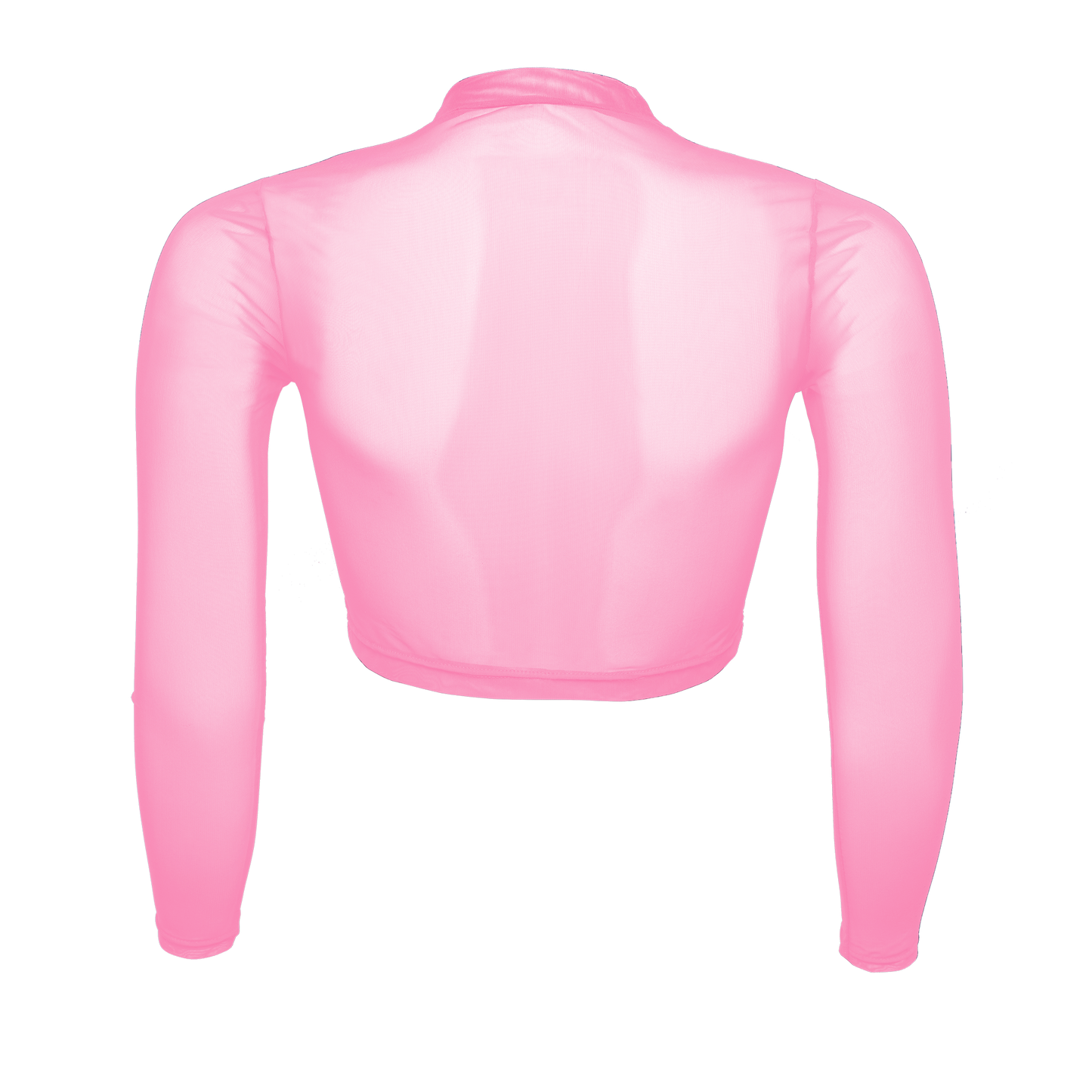Langarm Crop-Top transparent, pink