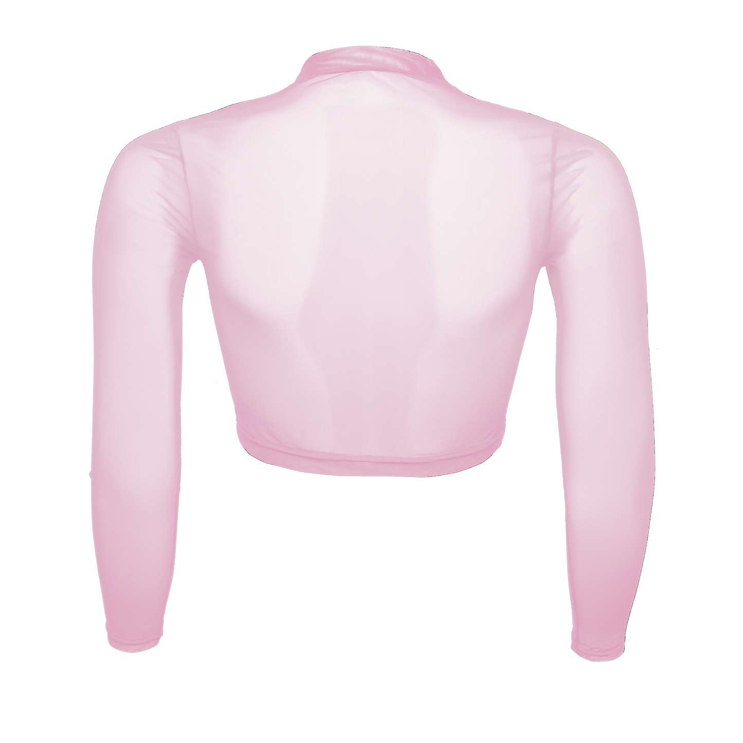 Langarm Crop-Top transparent, rose