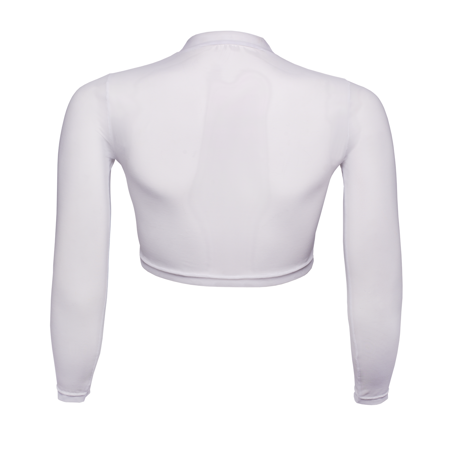 Langarm Crop-Top transparent, weiß