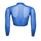 Langarm Crop-Top transparent, royalblau