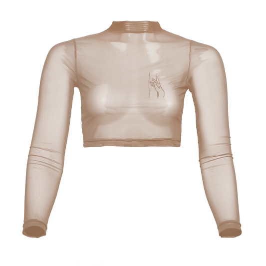 Long-sleeved Crop Top Transparent